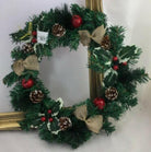 Artificial Spruce Wreath Apples/PineCones / Jute Bow