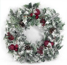 Artificial Plastic Wreath with Snow/Red Berries