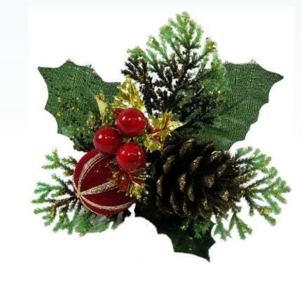 Artificial Bauble / Berry / Pinecone Christmas Pick 