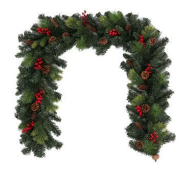 Artificial Spruce Garland with Pinecones and Berries