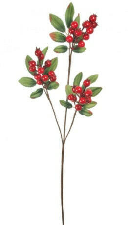 Artificial Traditional Berry 3 Stem Pic Spray