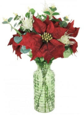Artificial Christmas Red Poinsettia Arrangement