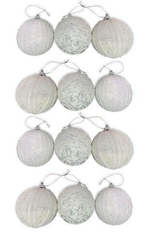 Assorted Christmas Baubles - (12 pieces)