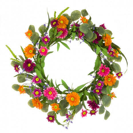 Artificial Silk Gerbera Daisy Mix Wreath