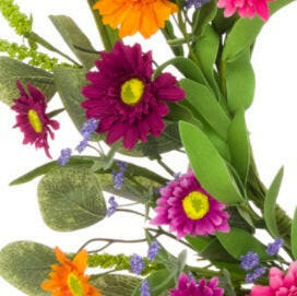 Artificial Silk Gerbera Daisy Mix Wreath