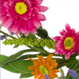 Artificial Silk Gerbera Daisy Mix Candle Ring