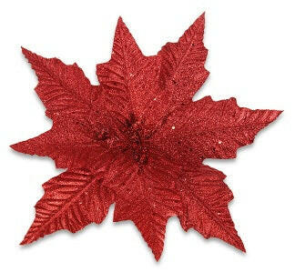 Artificial Silk Glitter Poinsettia Head