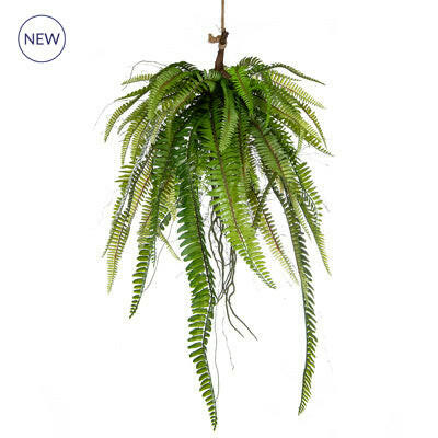 Artificial Potted Fern In Moss Ball