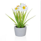 Artificial Spring Flowers In Cement Pot
