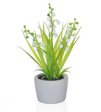 Artificial Spring Flowers In Cement Pot