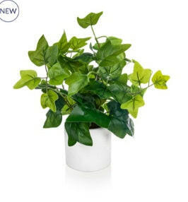 Artificial Potted Ivy Plant in White Pot