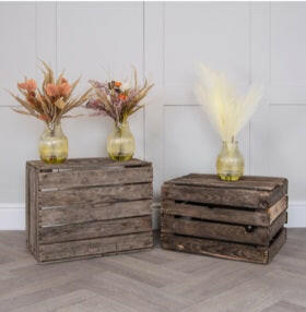 Artificial Autumn Spray in Glass Vase