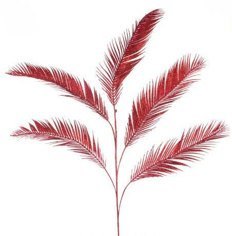 Artificial Glitter Palm Spray