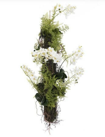 Artificial Orchid & Fern Hanger Arrangement