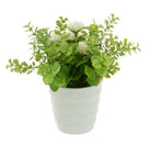 Artificial Potted Daisy/Eucalyptus/Geranium in White Pots x3