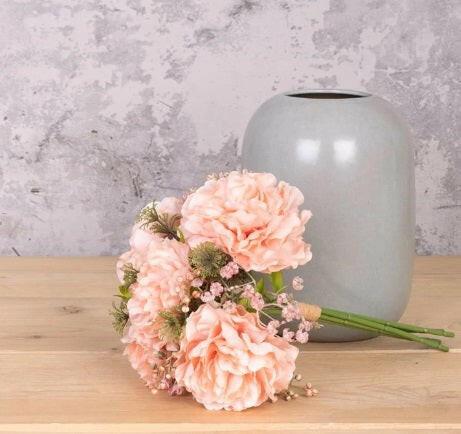 Artificial Silk Peony Gypsophilia Bouquet
