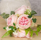 Artificial Silk Rose Bouquet in situ close up