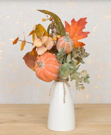 Artificial Autumn Pumpkin Pick in vase