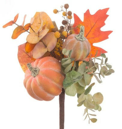 Artificial Autumn Pumpkin Pick 39cm