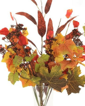 Justartificial Complete Autumn Leaf Mixed Arrangement close up