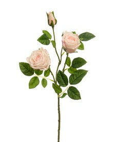 Justartificial.co.uk Artificial Silk Victorian Rose Spray Pale Pink