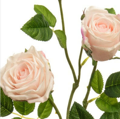 Justartificial.co.uk Artificial Silk Victorian Rose Spray Pale Pink close up