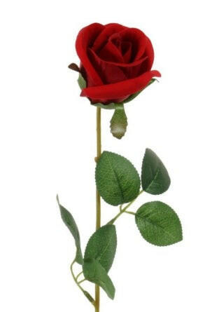 Artificial Velvet Valentine Rose Bud
