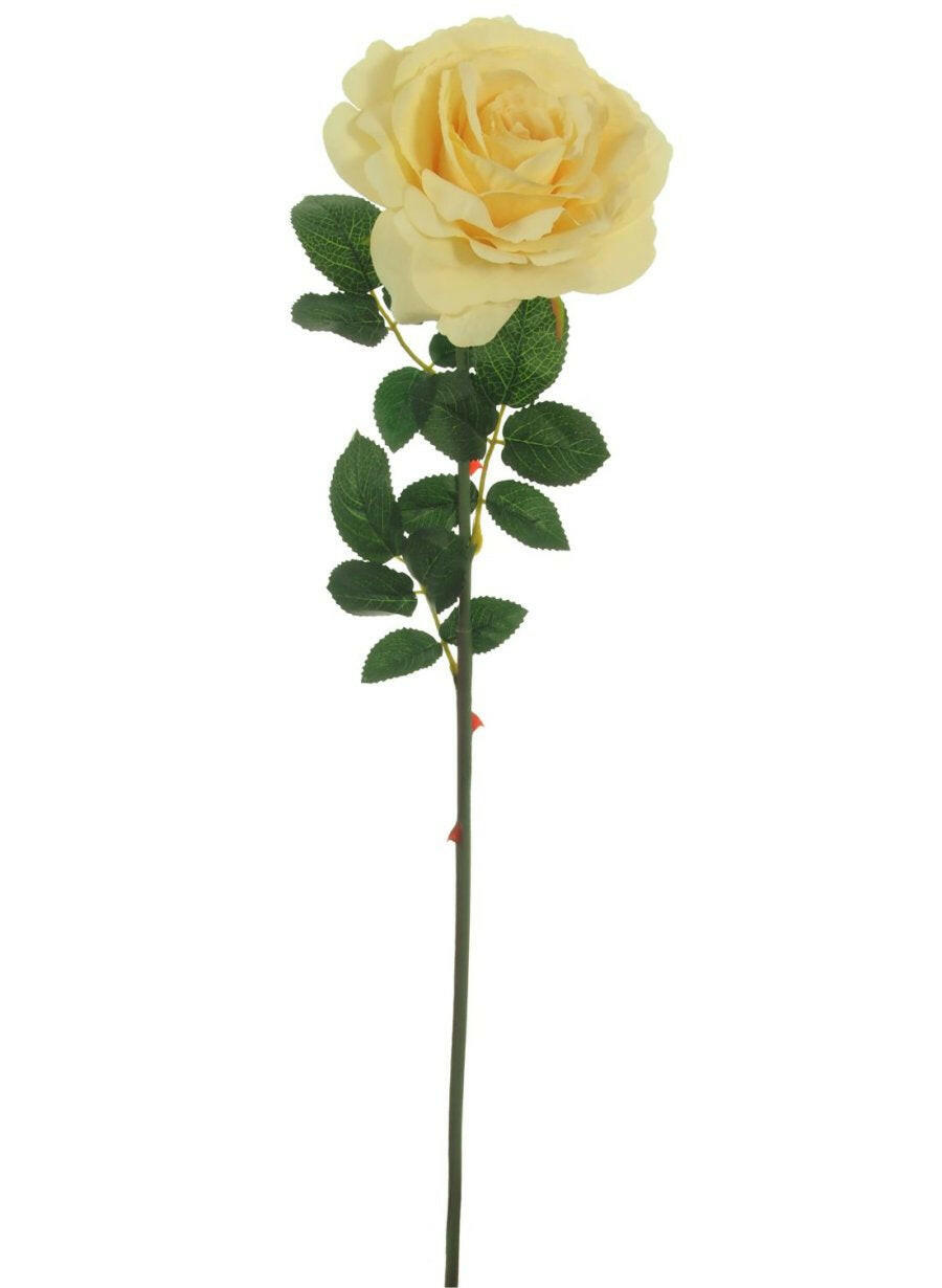 Justartificial.co.uk Tudor Open Rose Lemon 74cm