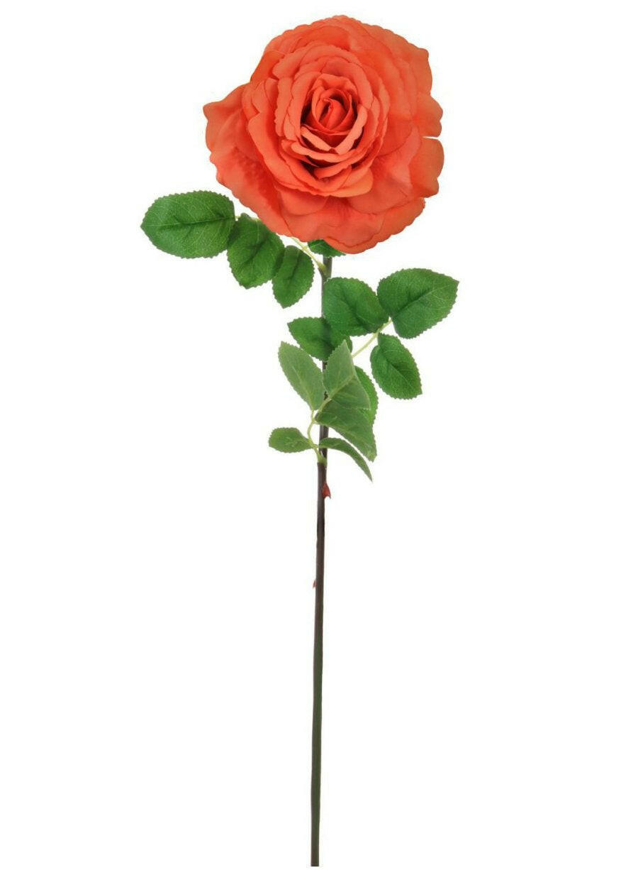 Justartificial.co.uk Tudor Open Rose Coral 74cm