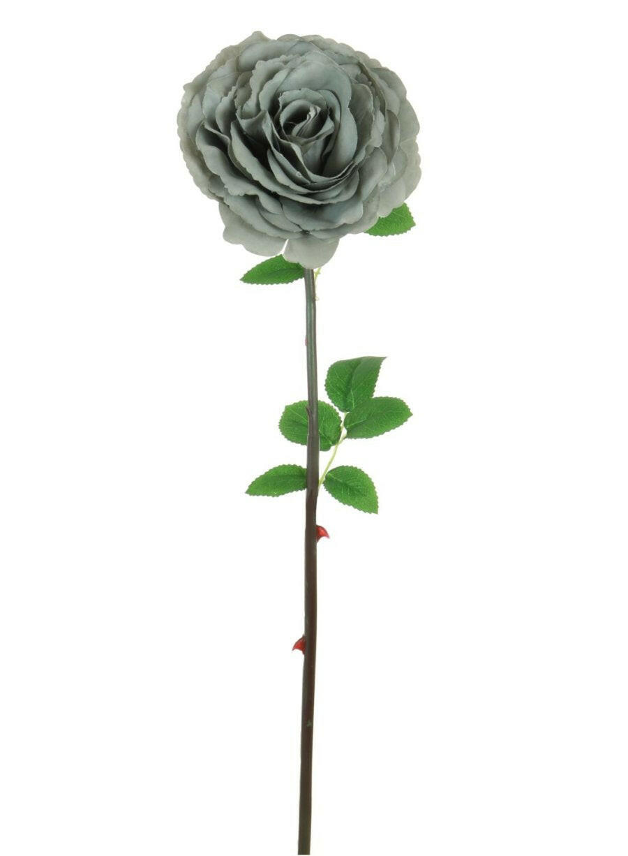 Justartificial.co.uk Tudor Open Rose Grey Grey 74cm