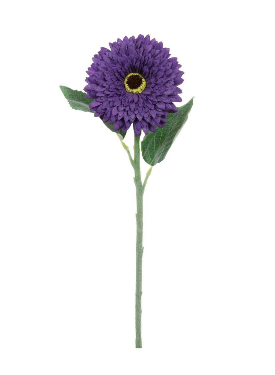 Justartificial.co.uk Flocked Dried Touch Gerbera Purple