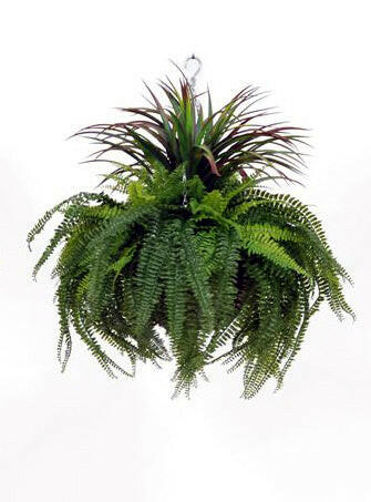 Artificial Silk Winter Foliage Hanging Basket