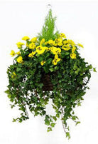 Artificial Silk Pansy Deluxe Large Hanging Basket