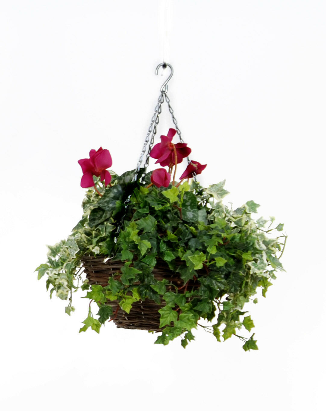 Artificial Plastic Cyclamen Hanging Basket