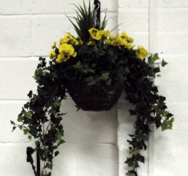 Artificial Silk Pansy Large Hanging Basket