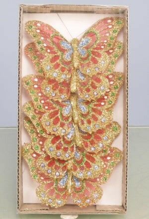 Artificial Glittered Butterflies, Two Tone