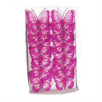 Mesh Glittered Clip On Butterflies