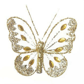 Mesh Glittered Clip On Butterflies