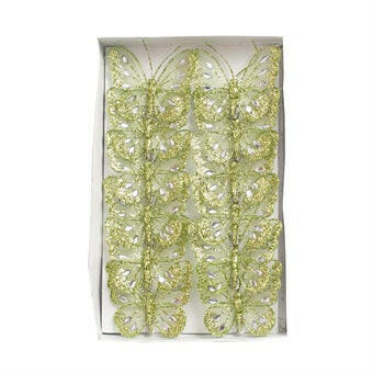 Mesh Glittered Clip On Butterflies