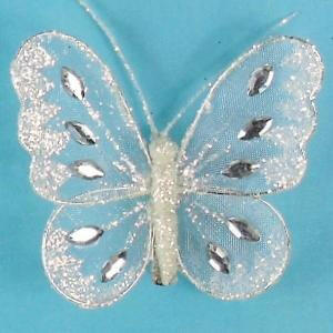 Artificial Mesh Glittered Butterflies