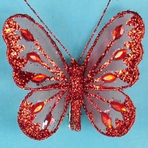 Artificial Mesh Glittered Butterflies