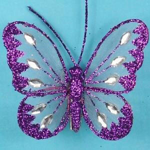 Artificial Mesh Glittered Butterflies