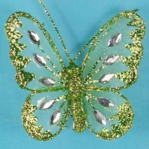 Artificial Mesh Glittered Butterflies