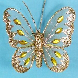 Artificial Mesh Glittered Butterflies