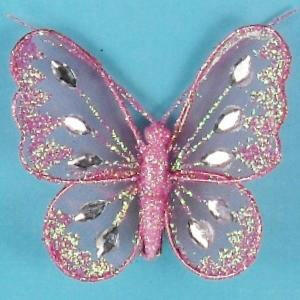 Artificial Mesh Glittered Butterflies