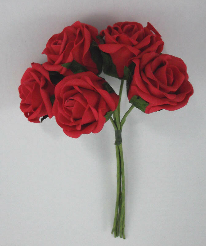 Artificial Colourfast Rose Bud Bunch