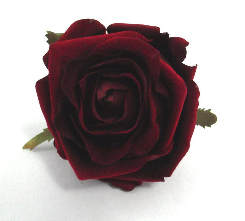 Artificial Velvet Amore Rose Head Large