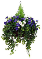 Artificial Silk Pansy Deluxe Large Hanging Basket