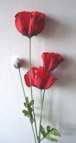 Artificial Small Silk Poppy Single Stem