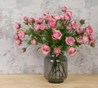 Justartificial.co.uk 5x English Rose Spray Pale Pink shown in a vase